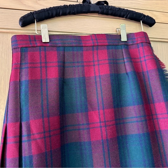 Vintage Moffat Woollens Made in Scotland Wrap Tartan Plaid Wool Skirt / 16 - Picture 4 of 14